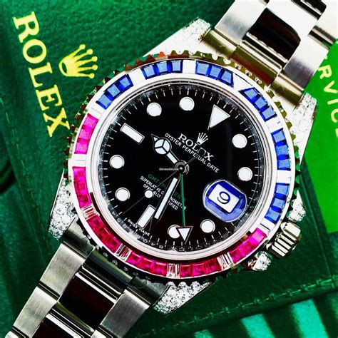 rolex gmt pepsi diamond